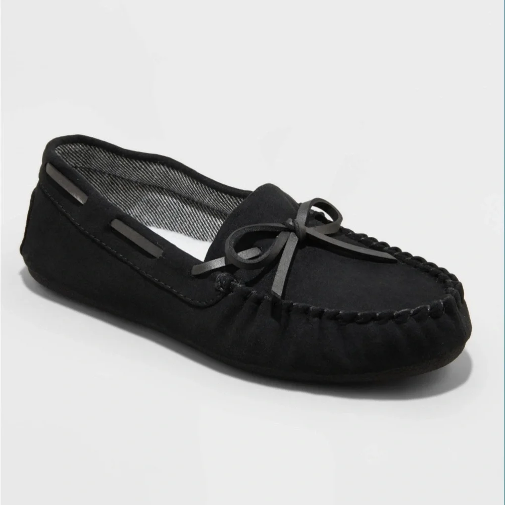 Cat & Jack Boys Lionel Moccasin Slippers Black